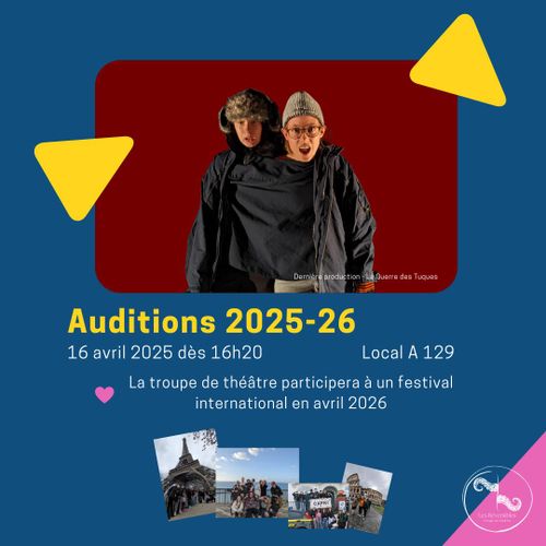 Auditions - Troupe de théâtre Les Réversibles