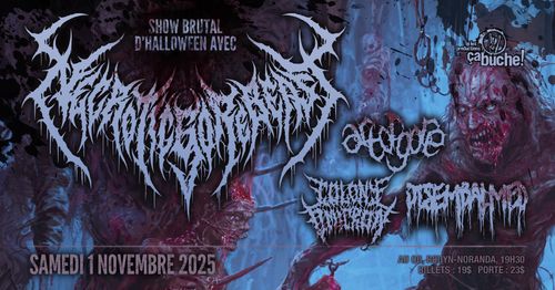 Show métal d'Halloween avec NecroticGoreBeast, Art of gore, Colony Omicron & Disembalmed